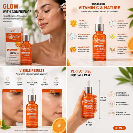 Nexify™ Vitamin C Serum with Hyaluronic Acid – Brightening, Hydrating & Anti-Aging Formula (30ml)